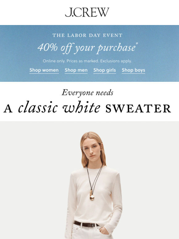 The sweater version of your favorite white tee