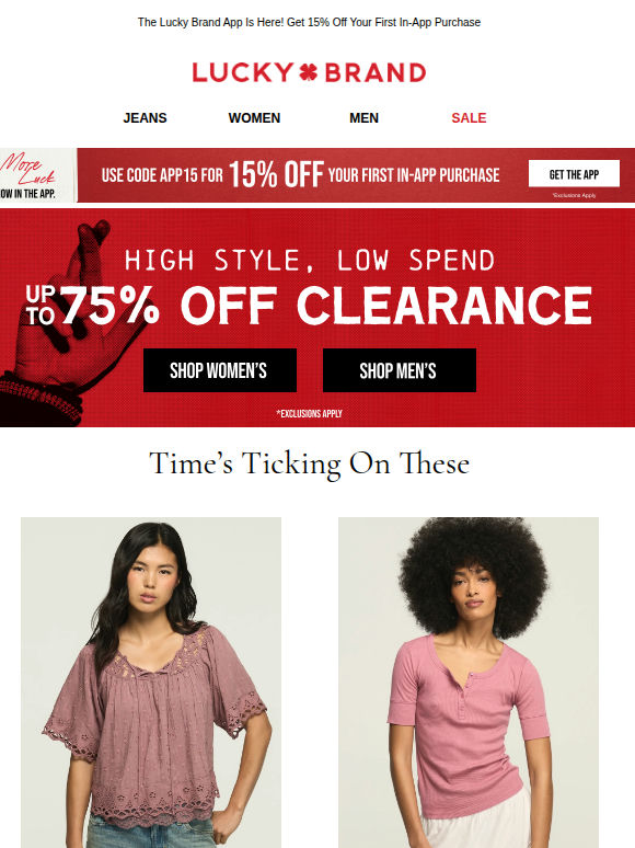 YES! Up To 75% Off Clearance Styles