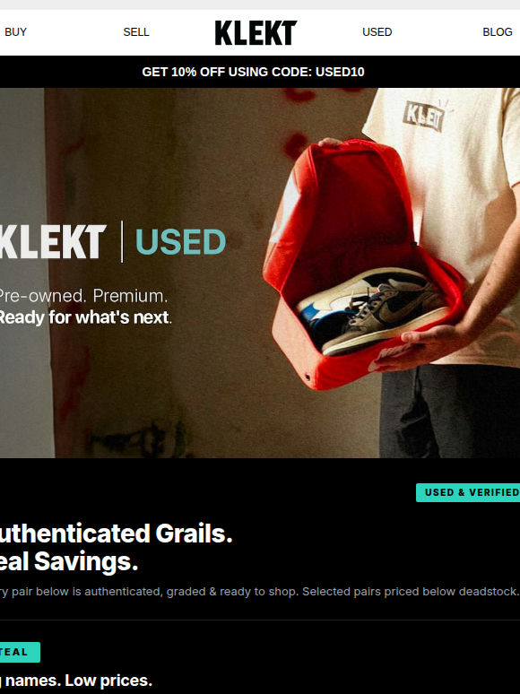 Save up to 73% on authenticated grails.