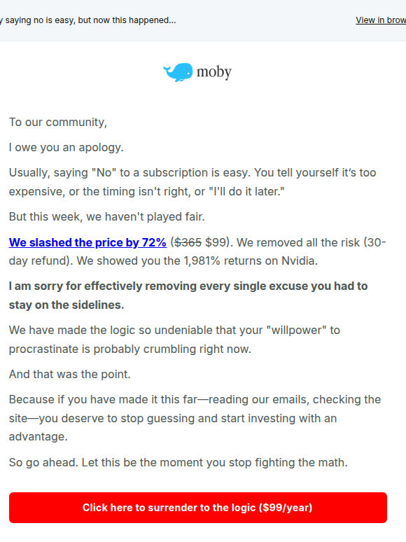 We owe you an apology