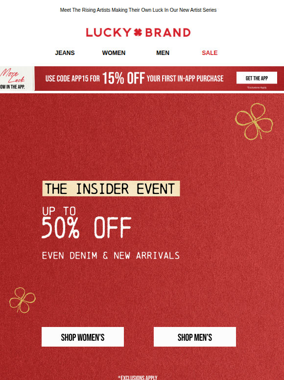 Up To 50% Off In The Insider Event Ends Soon