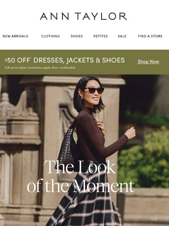 $50 Off Dresses, Jackets & Shoes
