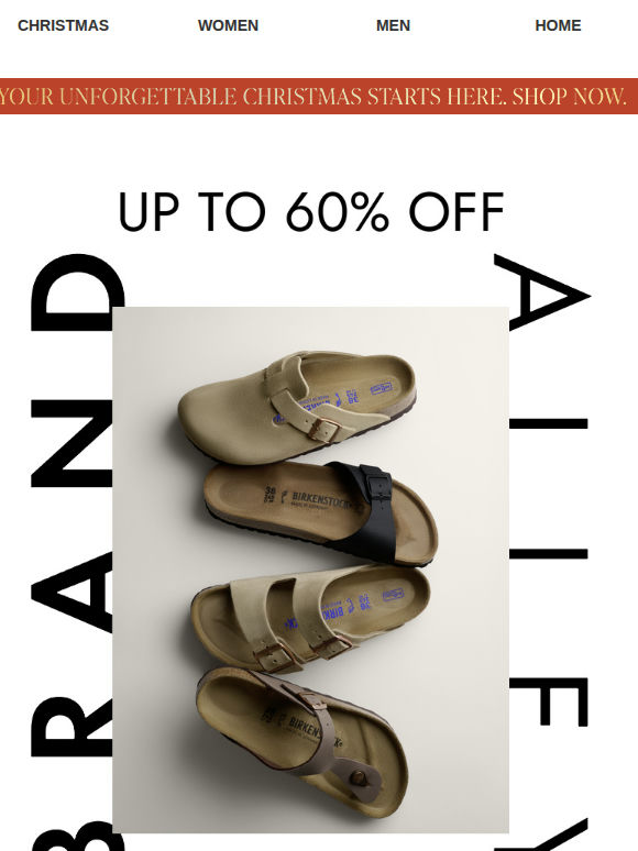 Up to 75% off | Birkenstock, Canada Goose, Stone Island & more
