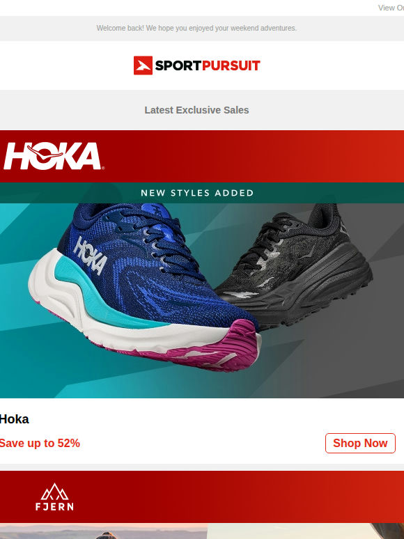 Up to 72% Off: Hoka | Fjern Equipment | Julbo Sunglasses | 2117 of Sweden | Volcom