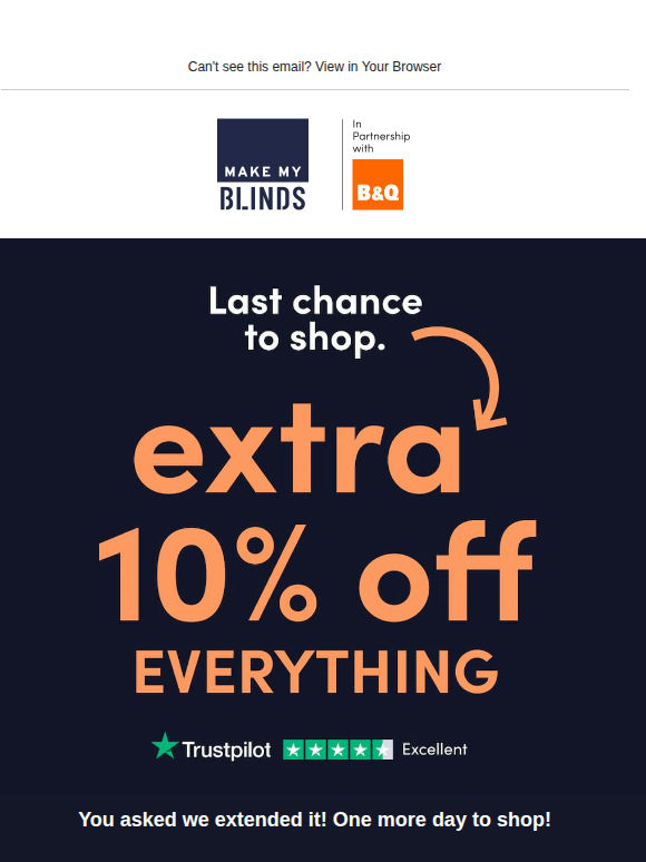 Payday Extended! Extra 10% Off Must End Today ⏳