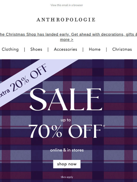 Extra, extra 20% off sale!