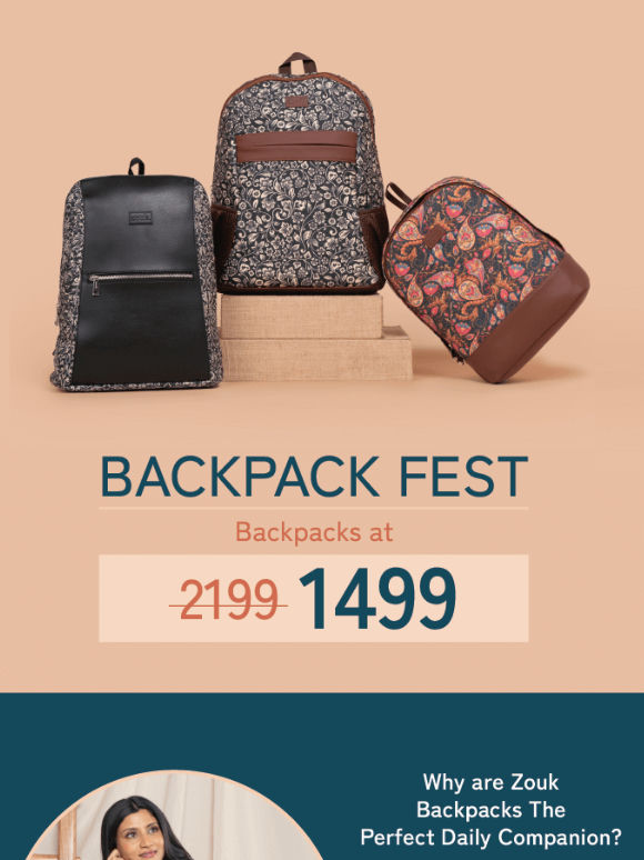 Backpacks only at 1499 - Diwali Backpack Fest is now Live!