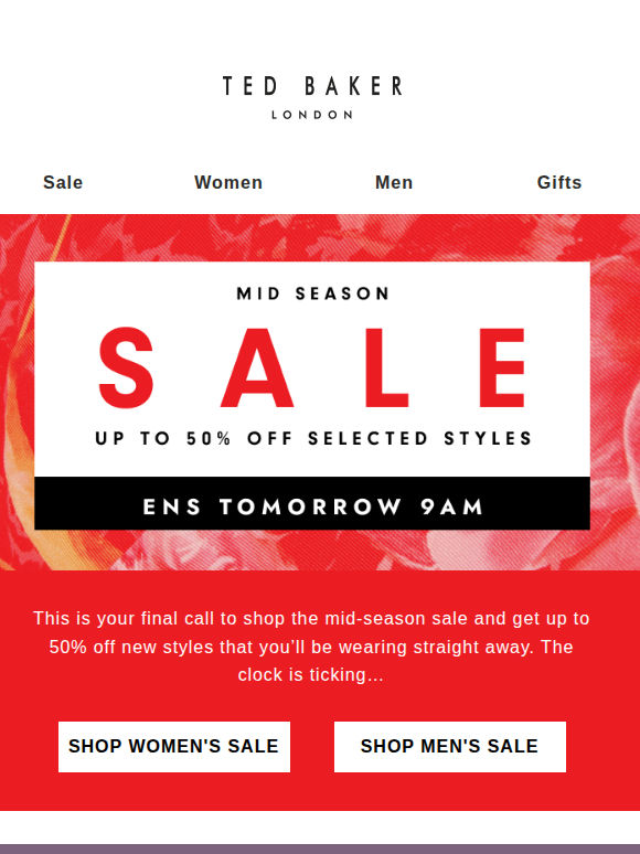 Ends Tomorrow: Up to 50% OFF Sale