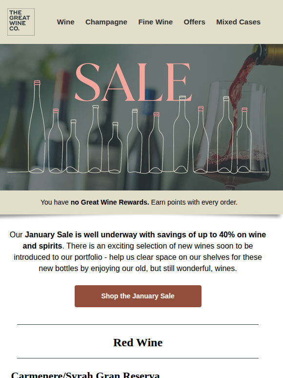 Save up to 40% in our January Sale