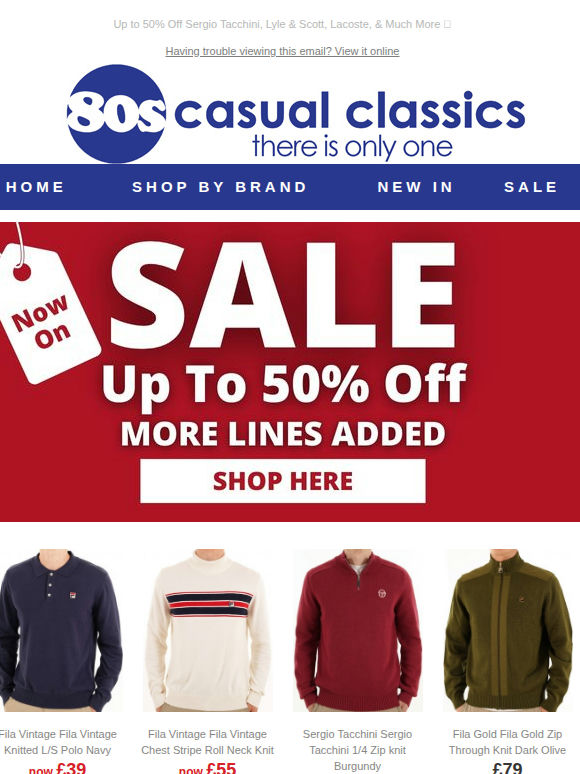 Sale Offers and Further Reductions on Knitwear, Track Tops and More at 80sCC