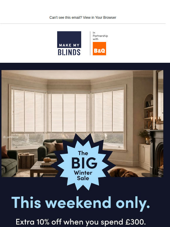 Extra 10% off your new blinds.