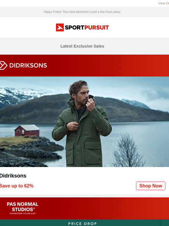 Up to 64% Off: Didriksons | Pas Normal Studios | Stance | Big Snow Brands | Peak Performance