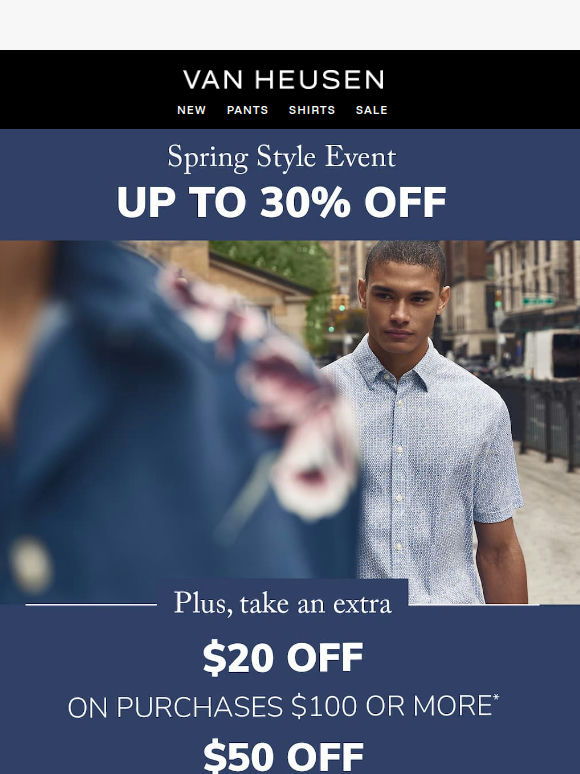 Spring Style Event: UP TO $50 OFF
