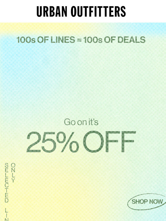 LAST CHANCE for 25% OFF