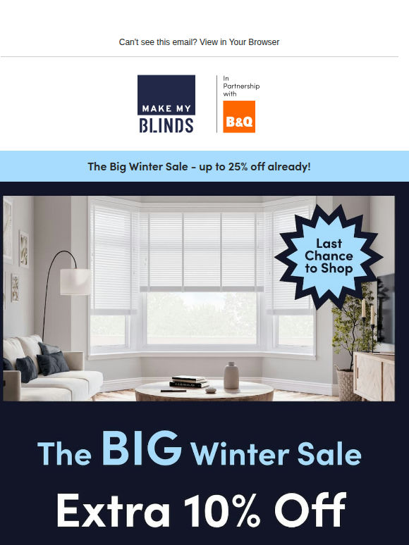 Final winter savings ❄️ Extra 10% OFF