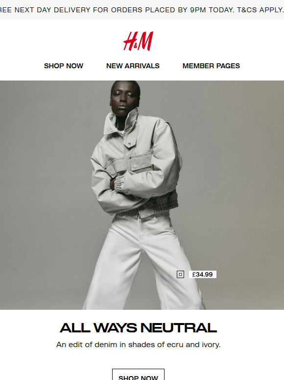 New: ivory & ecru denim