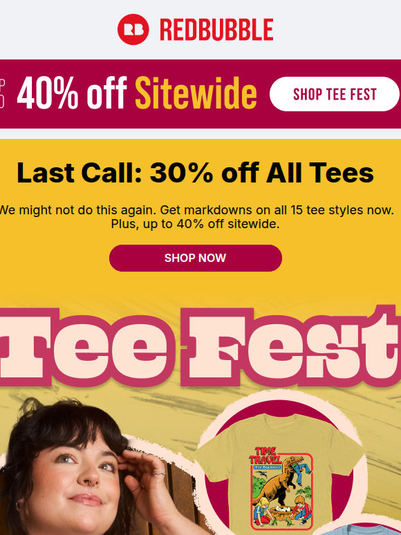 💥Ends Today: 30% off All 15 Tee Styles💥