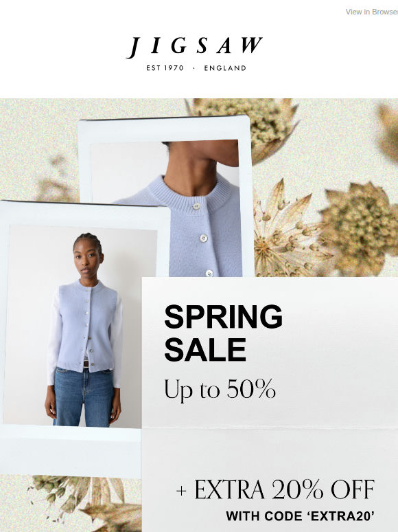 A little extra, perfectly timed: extra 20% off sale