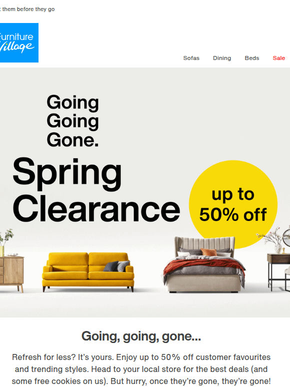 Up to 50% off Clearance! 🛋️