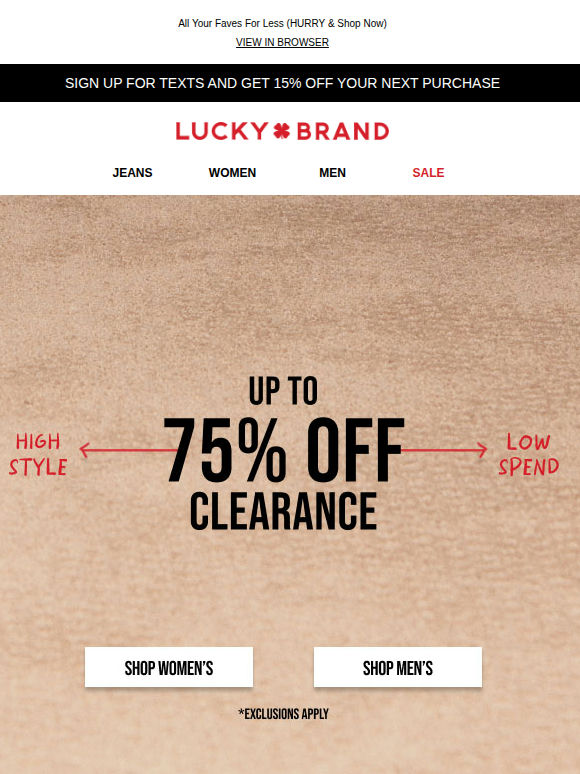 UP TO 75% OFF CLEARANCE! Grab These ASAP!