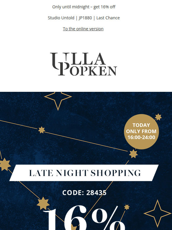 🎯 16% off during Late Night Shopping