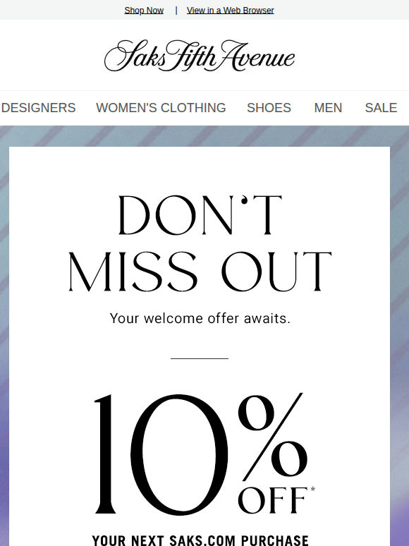 Your 10% off welcome offer awaits