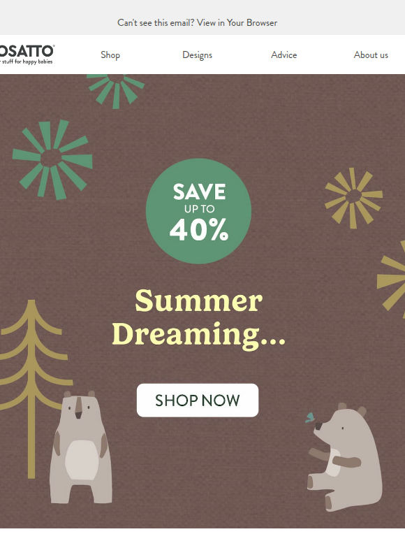 Summer dreaming? Up to 40% off.