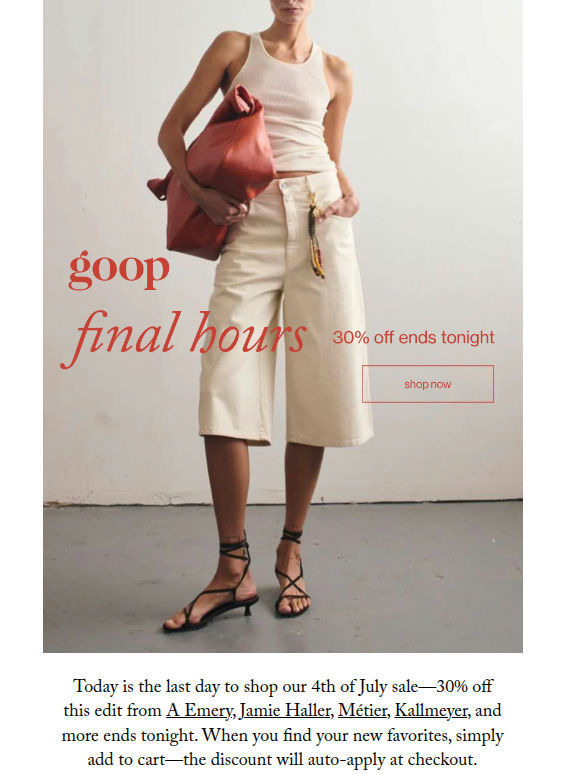 final hours: 30% off ends tonight