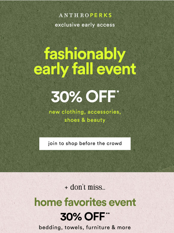 Early Access: Fashionably Early Fall Event