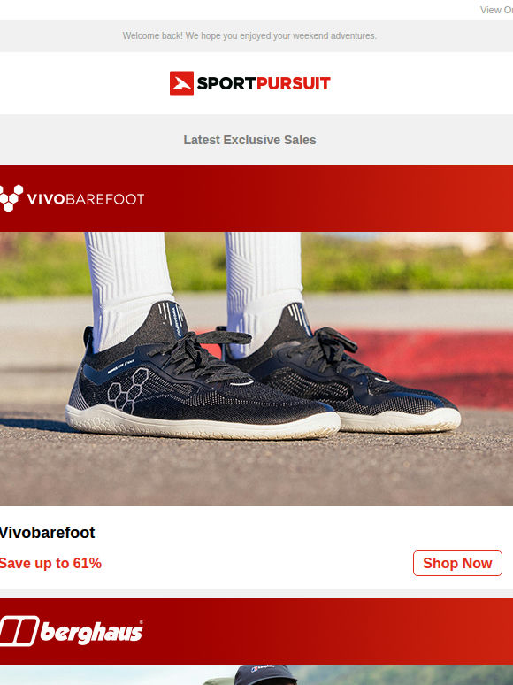 Up to 70% Off: Vivobarefoot | Berghaus | Spyder Summer Clothing | Howies | Levi’s