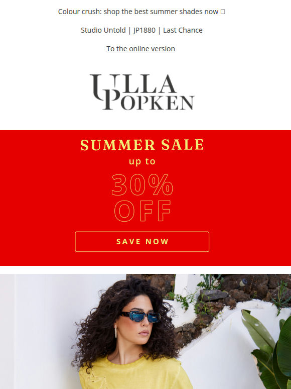 Your lucky day! Up to 30% off summer styles for you