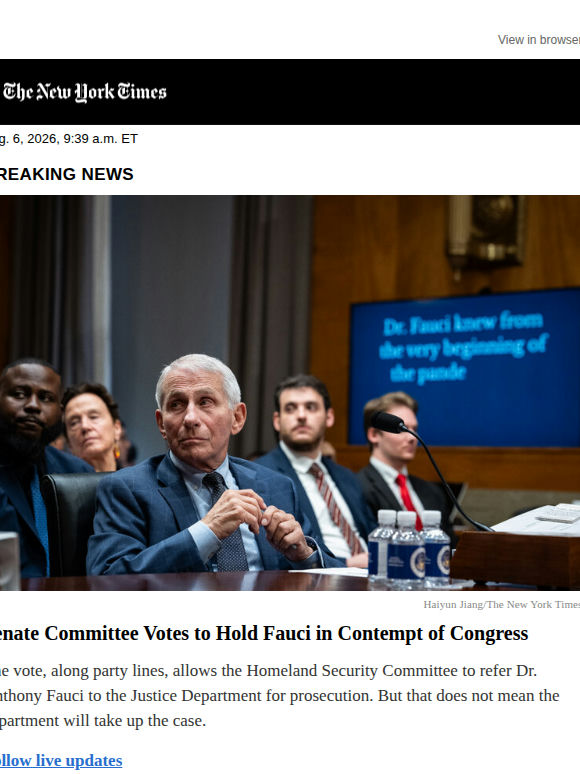 Breaking news: Committee votes to hold Fauci in contempt of Congress