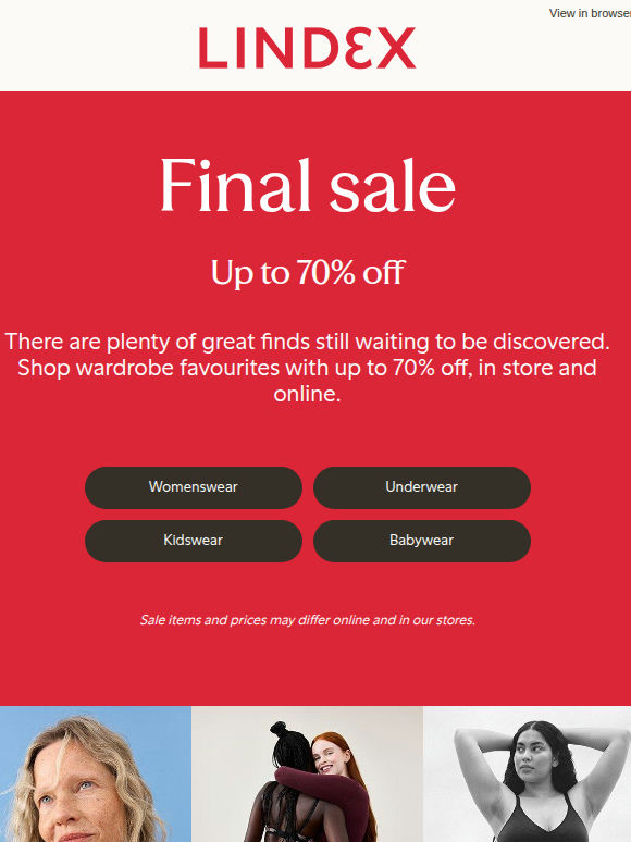 Don’t miss our final sale