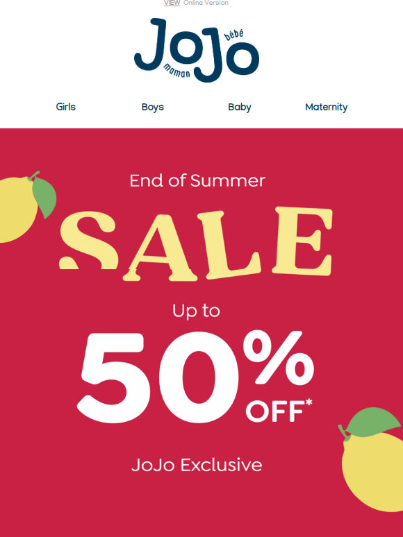 Up to 50% off: Shop by size