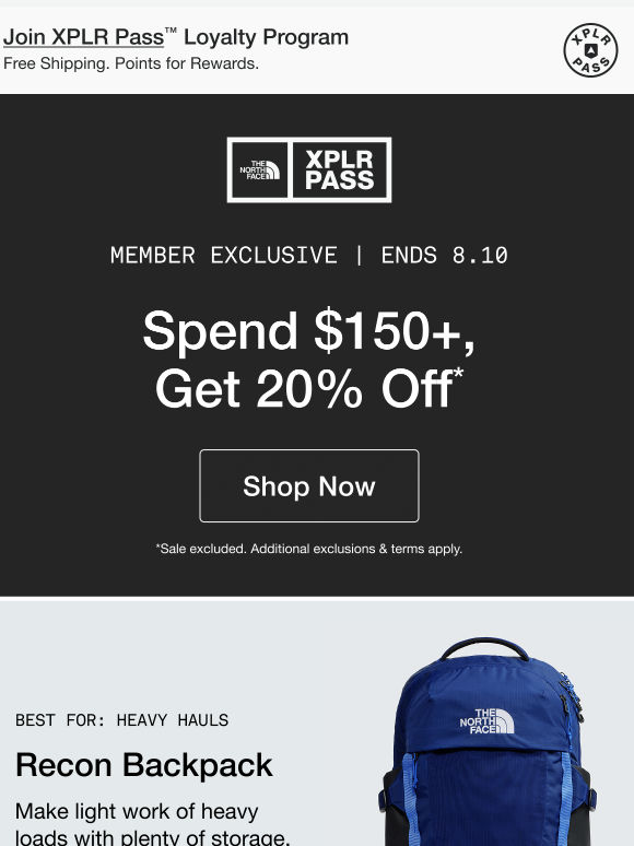 Spend $150+, get 20% off