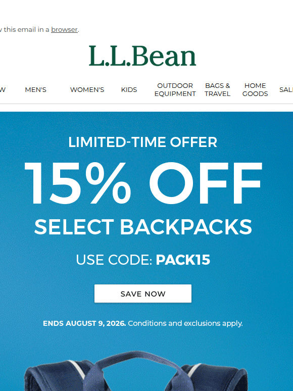 Still Time to Save: 15% OFF School Backpacks Ends Soon!