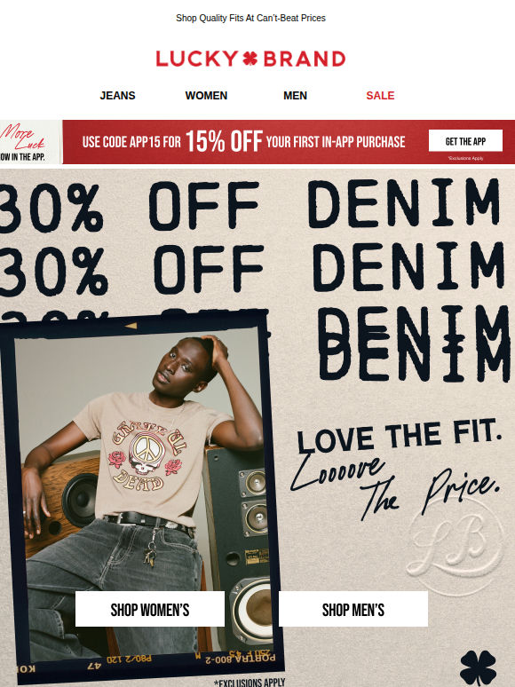 ON SALE! 30% Off Denim Inside