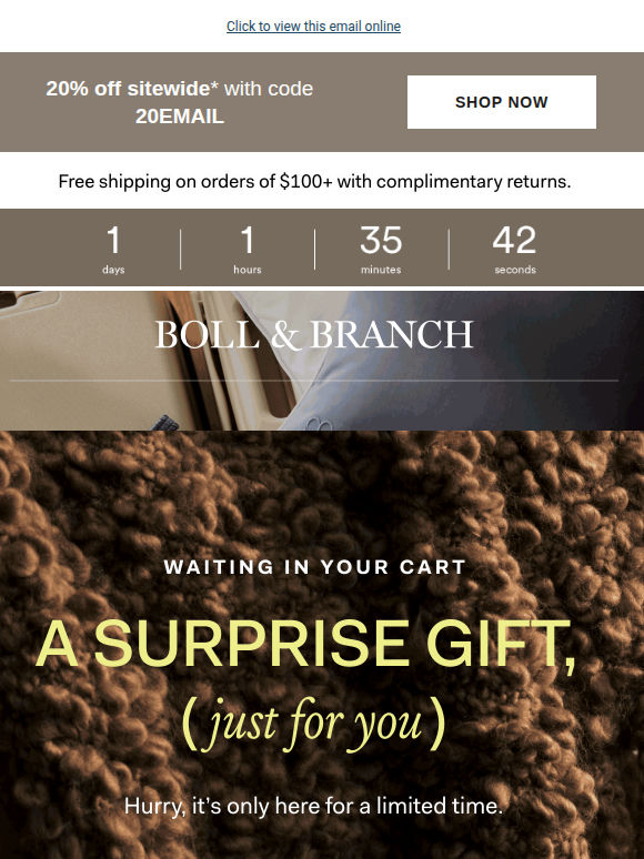 A free gift is waiting in your cart