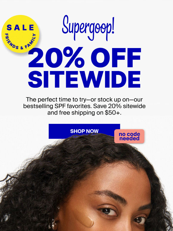 20% off bestselling SPF favorites
