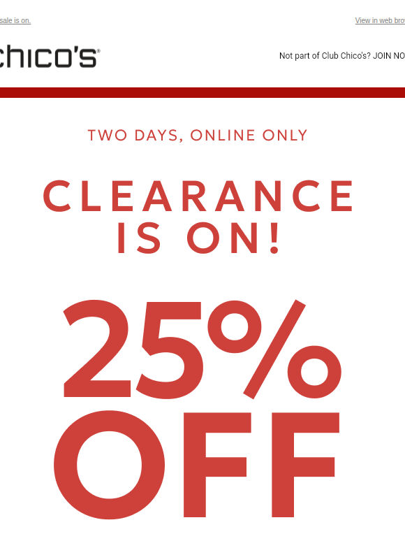 2-DAY CLEARANCE FLASH! 25% + EXTRA 15% off