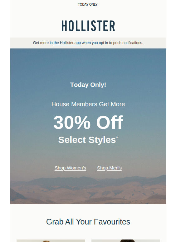 House Members get 30% off select styles!*