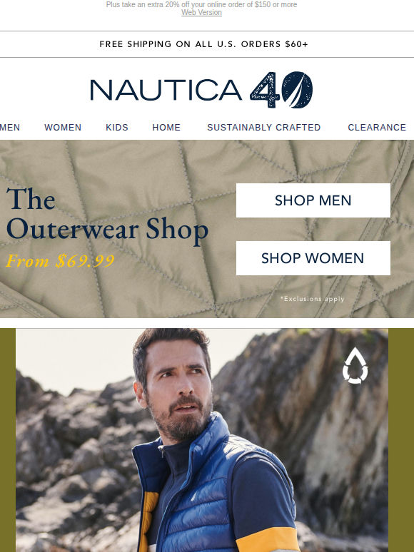 NEW OUTERWEAR! Starting at $69.99