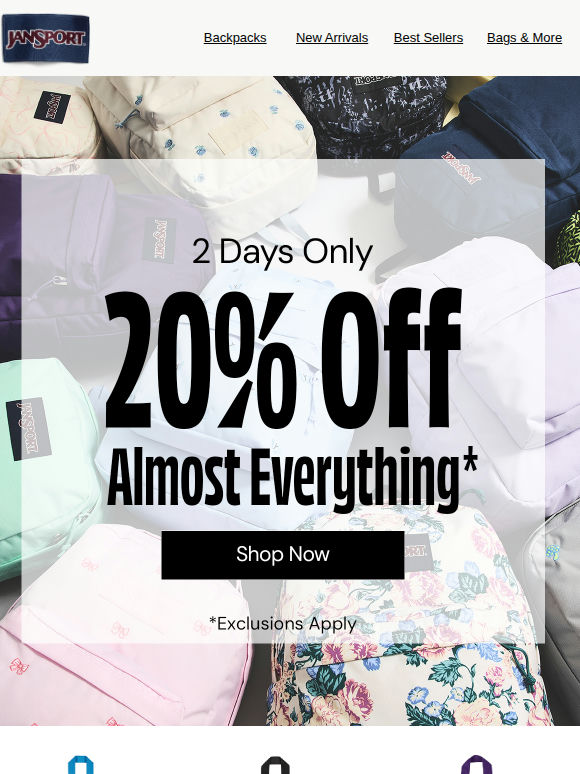 2 Days Only!! 20% Off Almost Everything!!