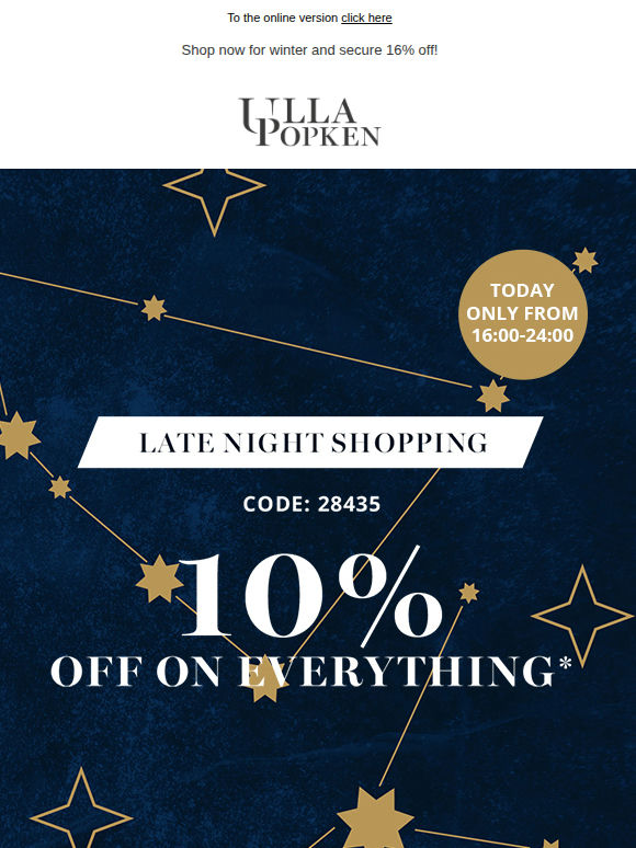 -10% on EVERYTHING - only until midnight!🎯