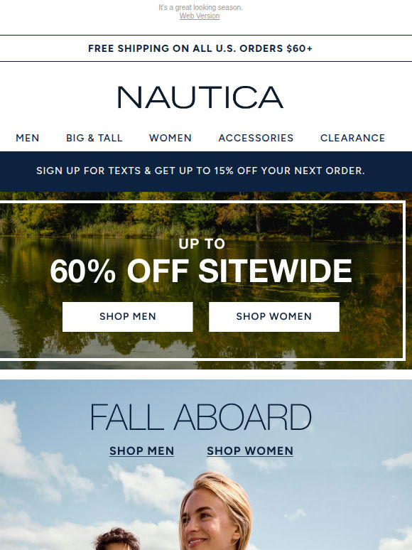 UP to 60% off sitewide: fall starts here