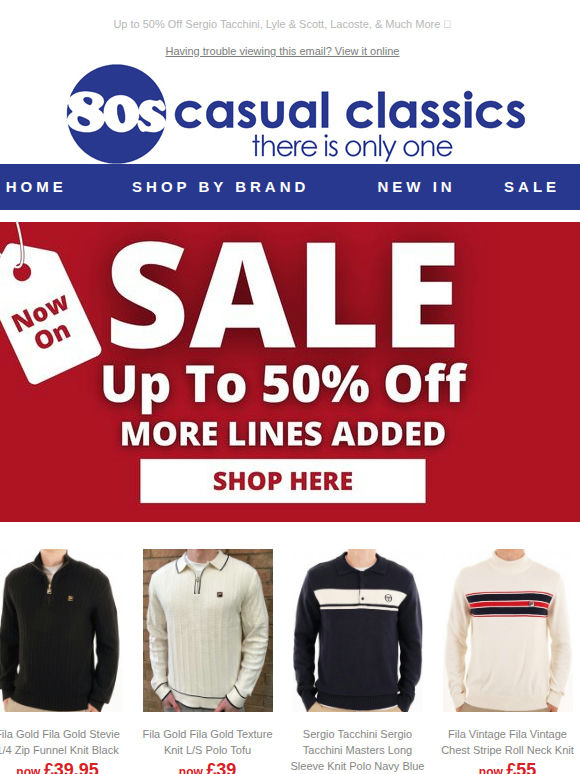 Don't Miss Further Reductions on Knitwear, Track Tops and More at 80sCC