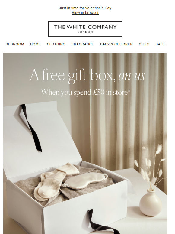 A free gift box when you shop in store
