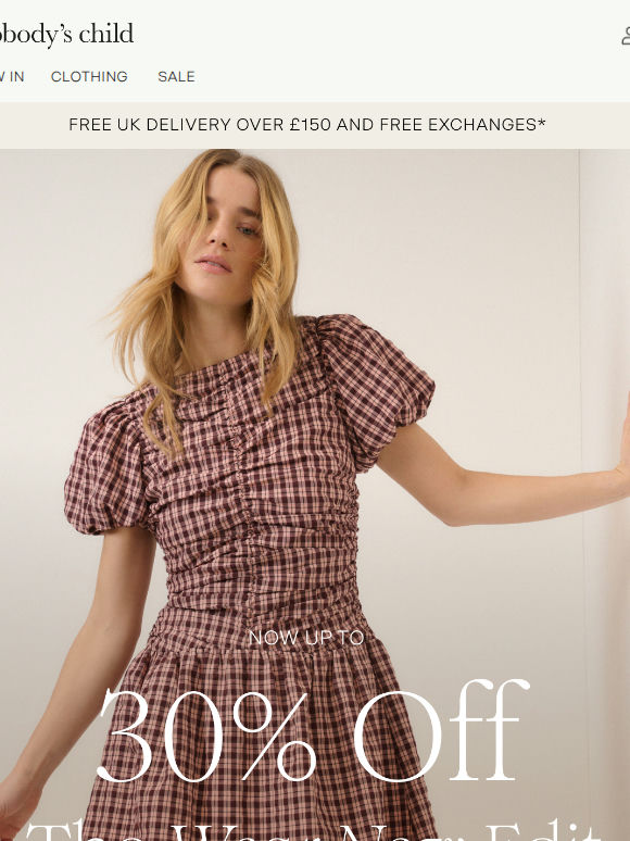 Up to 30% off styles for now