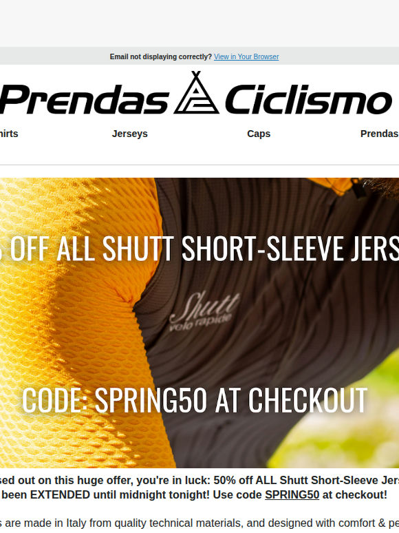 EXTENDED: 50% OFF Shutt Short-Sleeve Jerseys Ends Tonight!