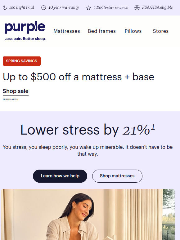 This mattress helps lower stress